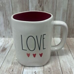 Rae Dunn LOVE mug red interior NWOT